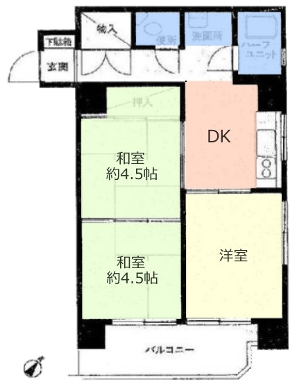 大山ダイヤモンドマンション2階 間取図