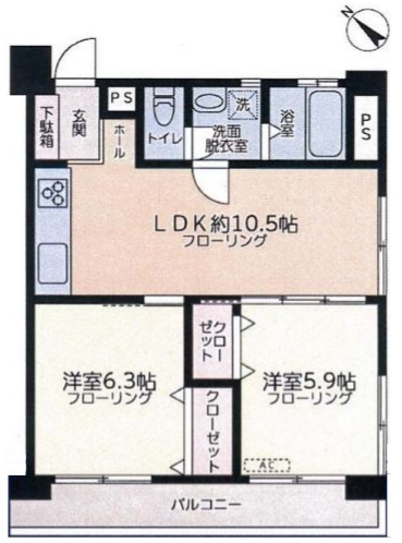 板橋SYマンション2階　間取図