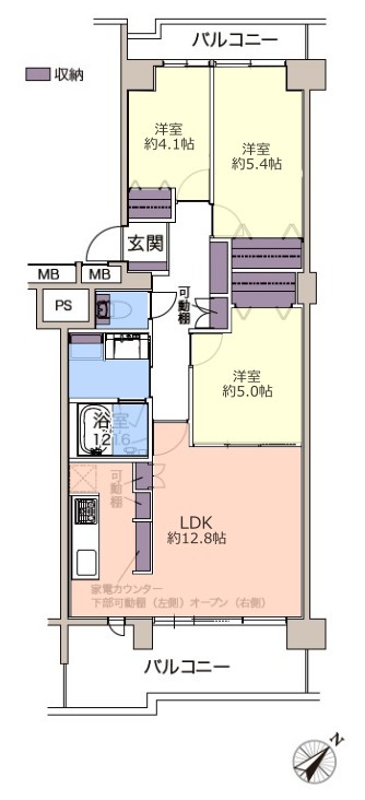 ハウス南ときわ台8階 間取図