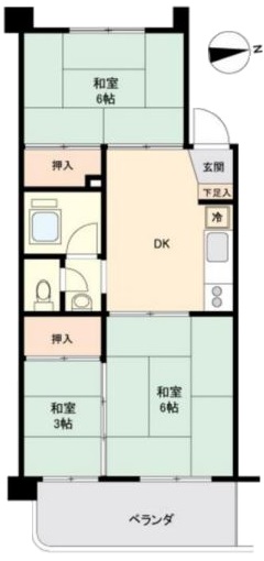 高島平第2ローヤルコーポ5階　間取図