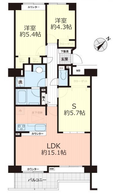 オーベル常盤台1階　間取図