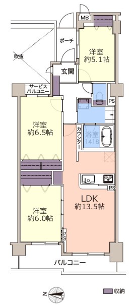 コスモ板橋前野町ヒルズ3階　間取図