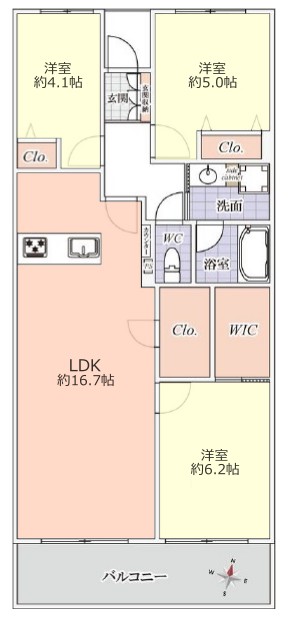 サンシティC棟6階 間取図