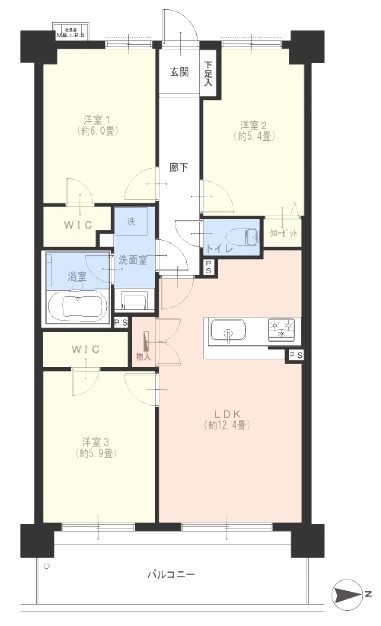 ライオンズガーデンときわ台2階　間取図