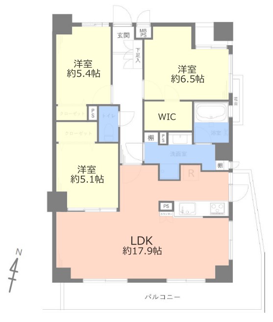 ライオンズガーデン赤塚公園6階 間取図