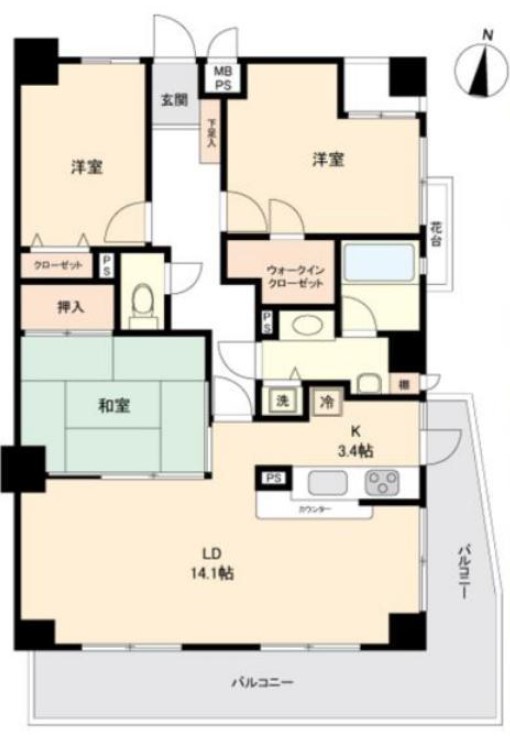 ライオンズガーデン赤塚公園6階　間取図