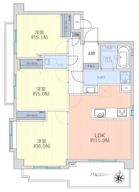 グーディッシュ東武練馬2階　間取図