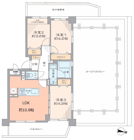 ピアチェーレ板橋徳丸5階　間取図