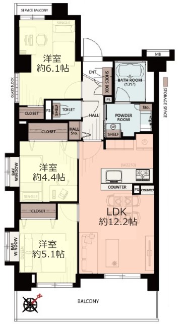 レーベンリヴァーレ南常盤台2階　間取図