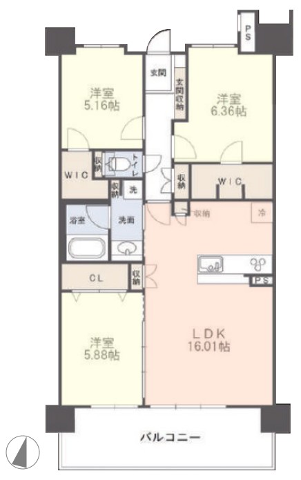コスモ板橋小豆沢2階 間取図