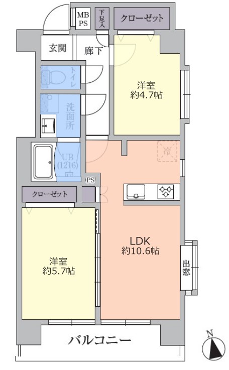 セザール板橋1階　間取図