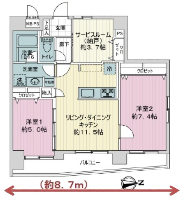 セザール板橋3階 間取図
