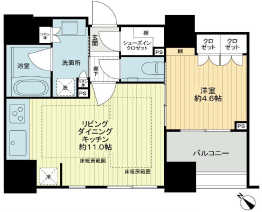 パークハウス大山2階　間取図
