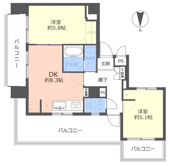 住建第5ハイプレース5階　間取図