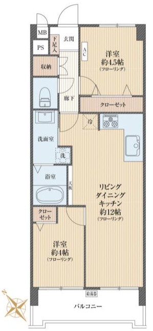 南常盤台サンライズ6階 間取図