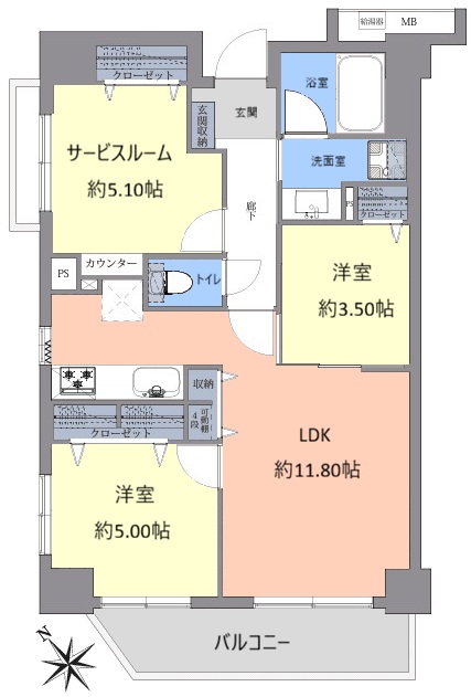 日神パレステージ新板橋4階　間取図