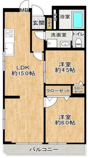 中板橋花井ローヤルコーポ2階 間取図