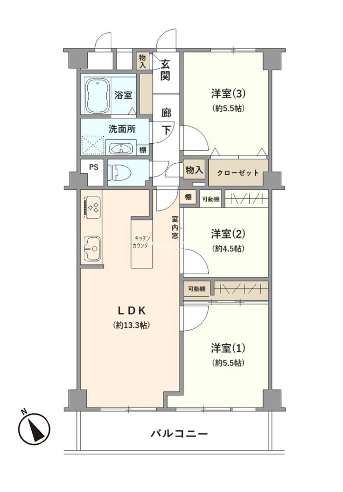 和光パークファミリア6階　間取図