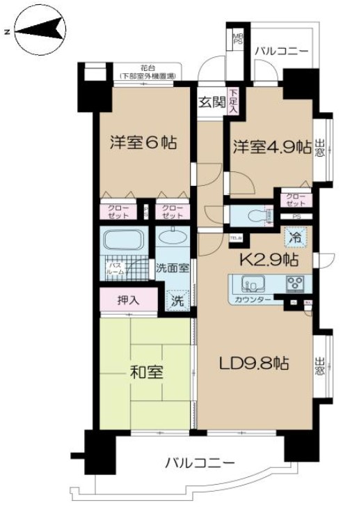 日神パレステージ大山3階　間取図