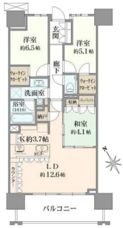 アトラス加賀10階　間取図