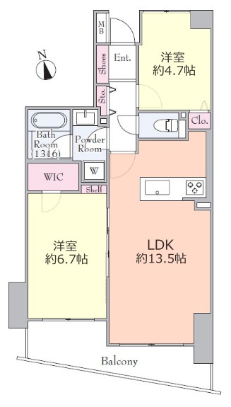 チサンマンション板橋赤塚5階 間取図