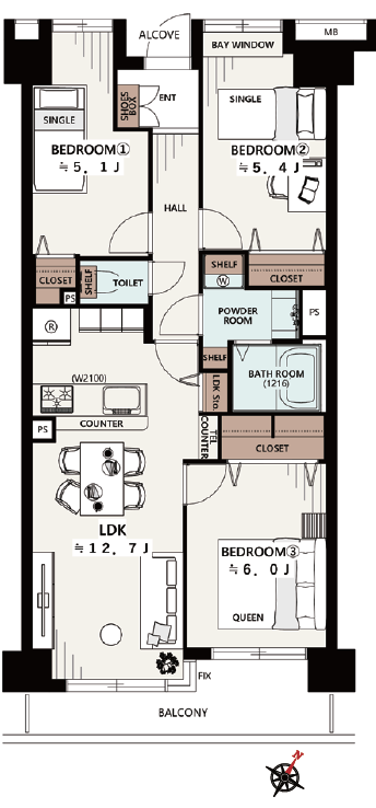 コスモ小竹向原1階 間取図