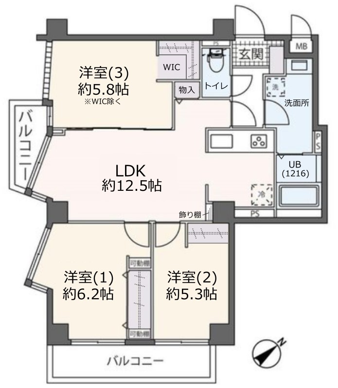 リーベスト和光5階　間取図