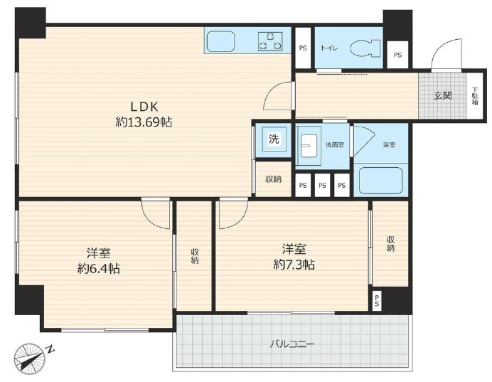 中丸町住宅8階　間取図
