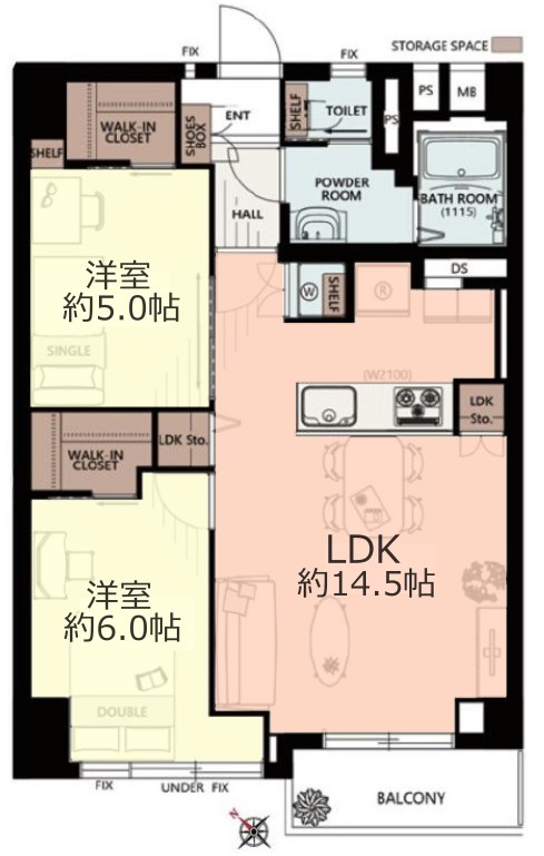 中丸町住宅8階　間取図