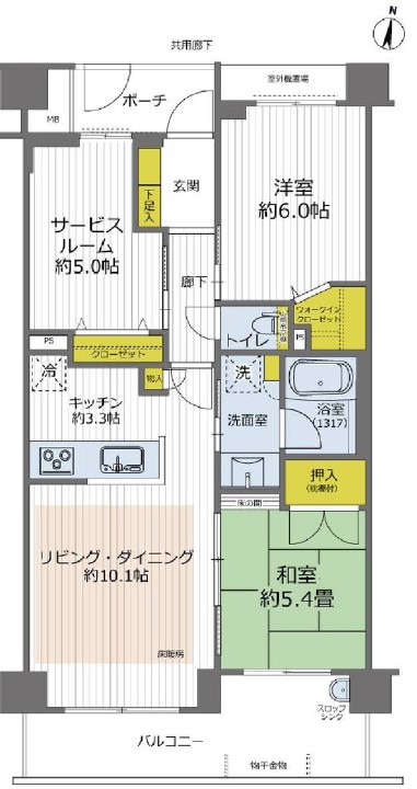 イニシア蓮根5階　間取図