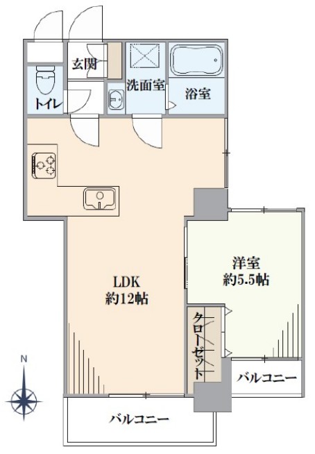 サンパレス本町6階　間取図