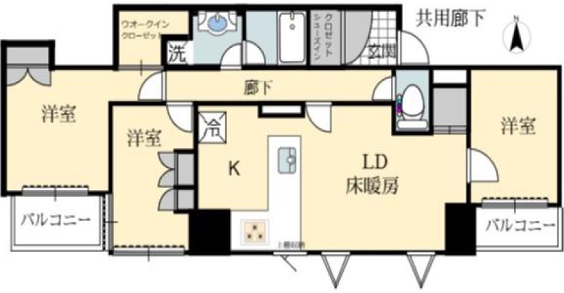 クロス大山レジデンスウエスト5階　間取図