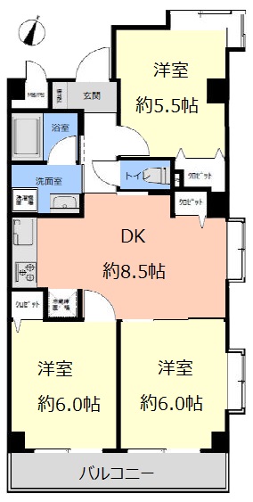 グレイス西台3階　間取図