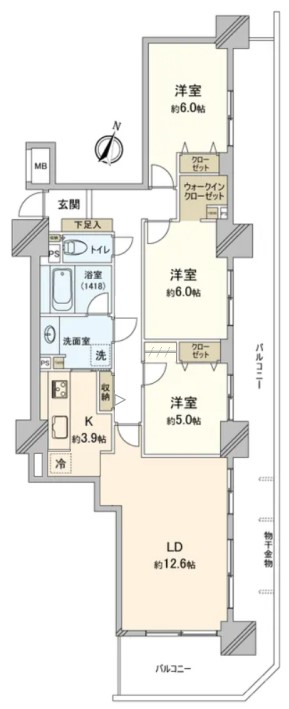 パークシティ大宮セントラルタワー21階　間取図