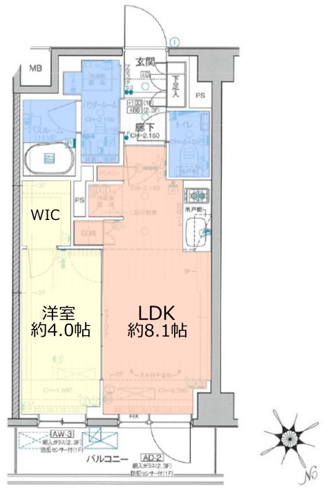 パレステージ赤塚1階　間取図