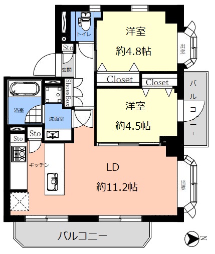 板橋本町サニーハイツ4階　間取図