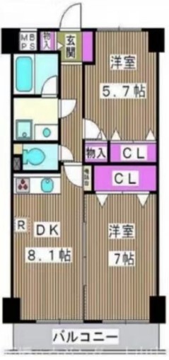 シティハイツ大山5階　間取図