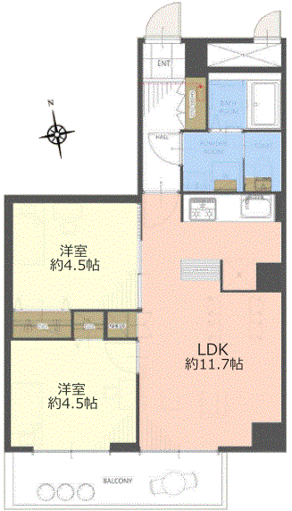 ウエストハイツ高島平2階　間取図