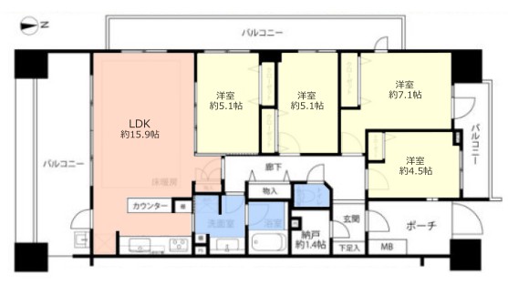 パークホームズ西台の杜10階　間取図