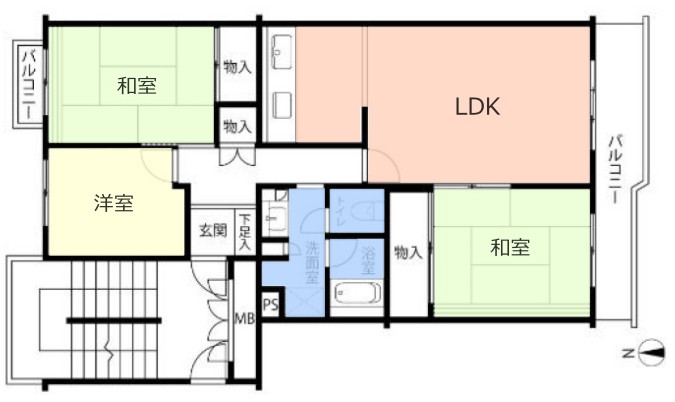 光が丘パークタウンゆりの木通り北住宅6号棟5階 間取図