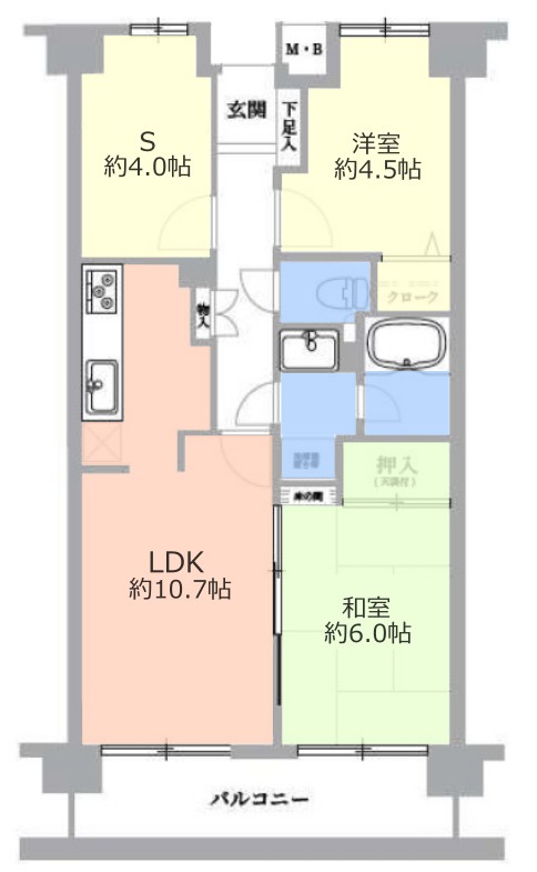 板橋桜川パークホームズ7階　間取図
