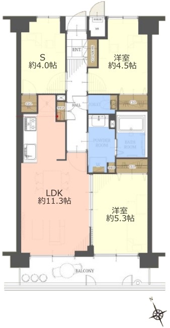 板橋桜川パークホームズ7階 間取図