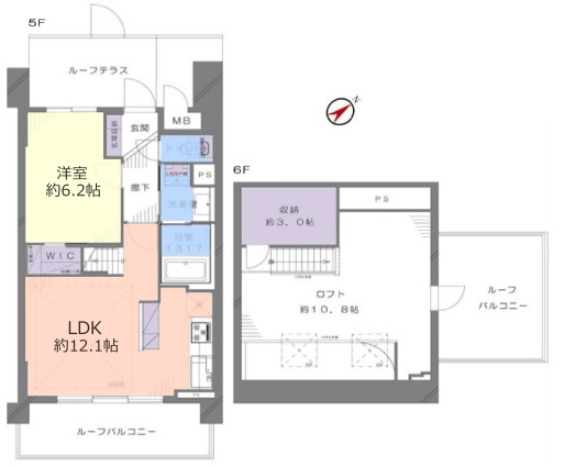 マイキャッスル新板橋5階 間取図