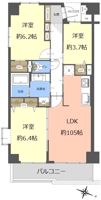 メゾン小豆沢公園2階 間取図