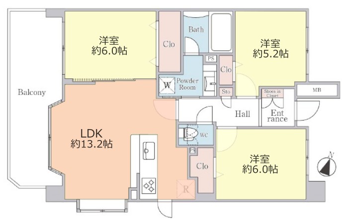 レクセルマンション本蓮沼2階　間取図