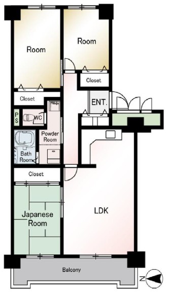 光が丘パークタウンゆりの木通り北4号棟4階 間取図
