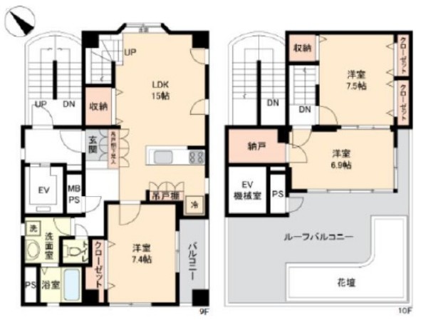 小泉ビル9・10階　間取図