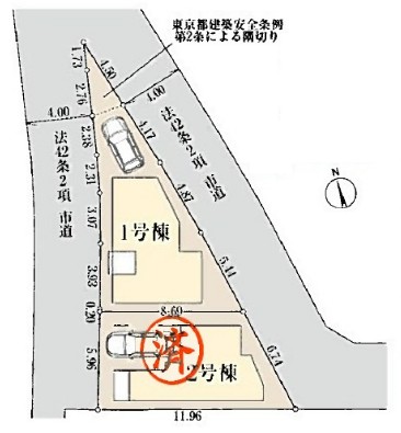 東山町新築戸建1号棟　区画図