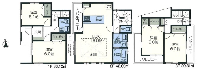 若木2-2-6新築戸建　間取図
