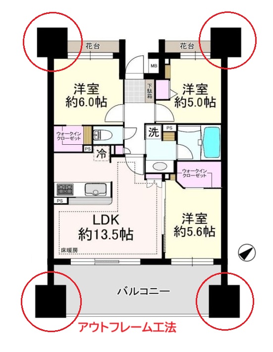 藤和シティホームズ戸田センタービュー9階 間取図